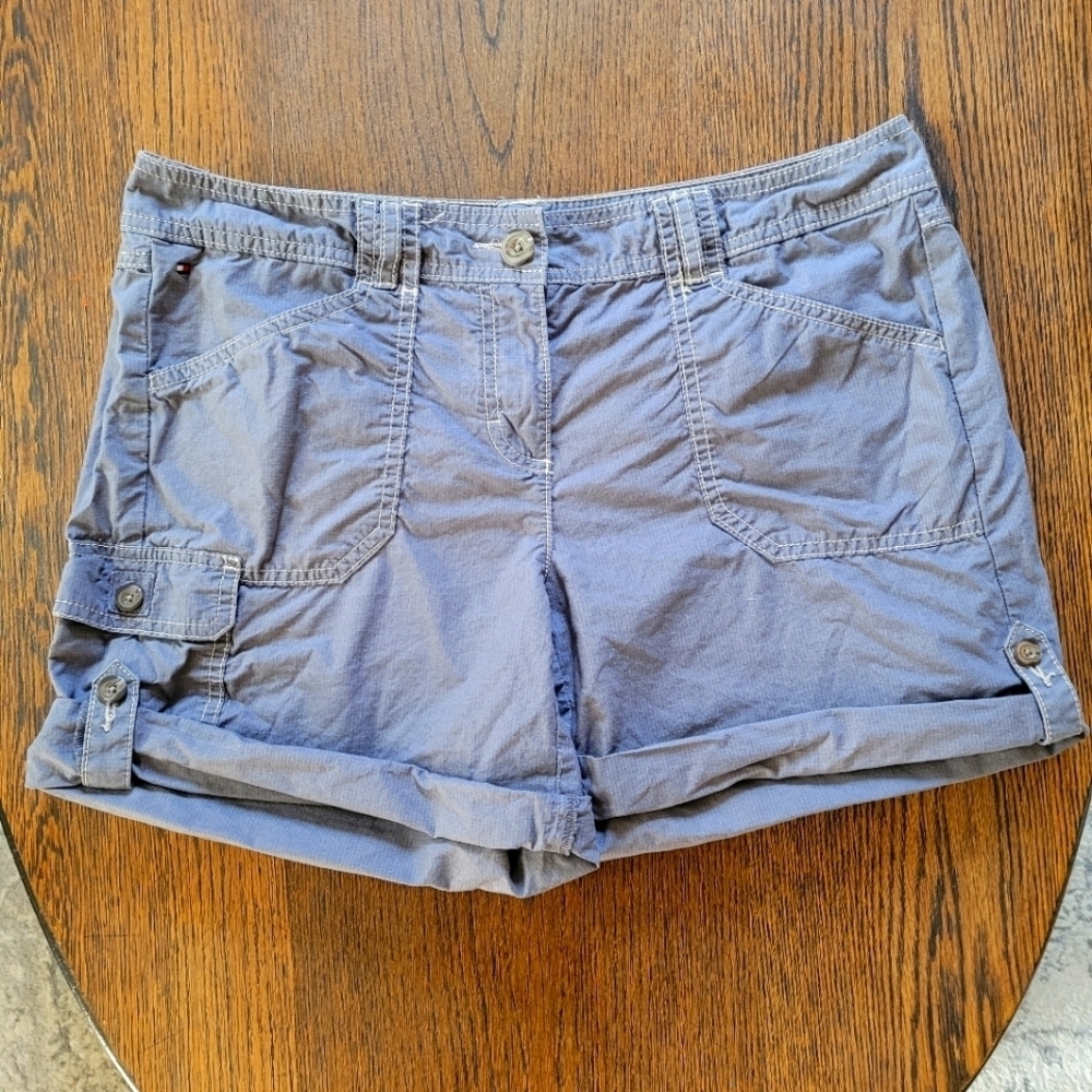 Tommy Hilfiger Gray Cotton Cargo Shorts Size Women's 10